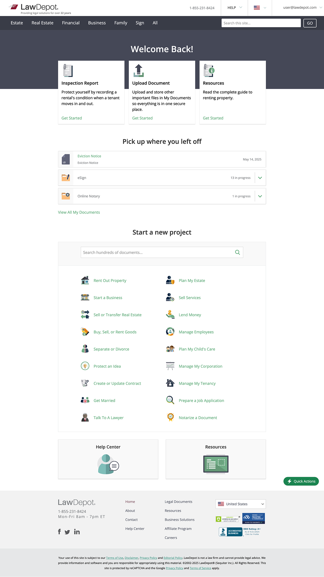 Members Homepage before redesign