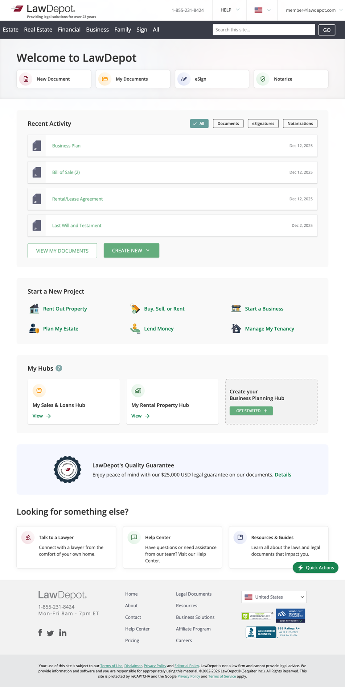 Live members homepage