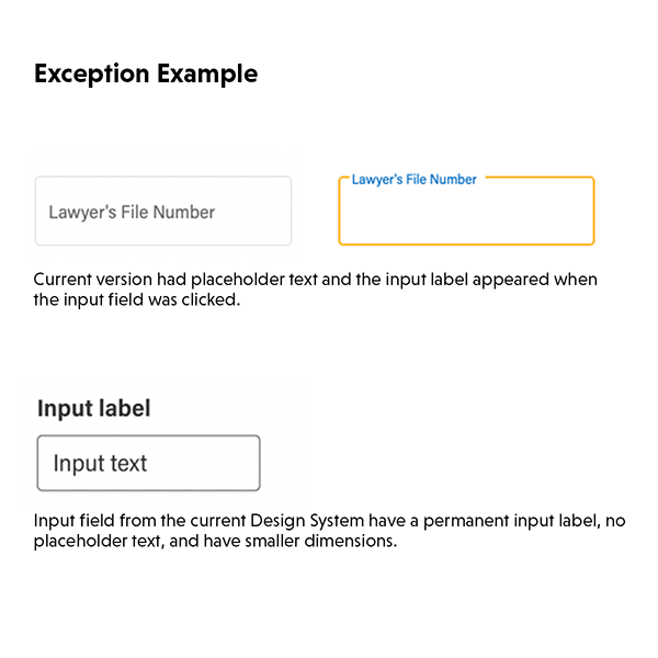 exception example of a input label